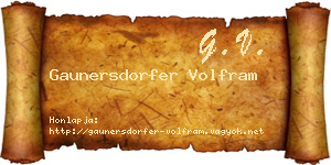 Gaunersdorfer Volfram névjegykártya
